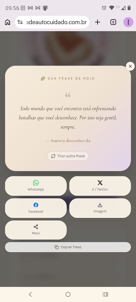 Frase-presente do dia no celular