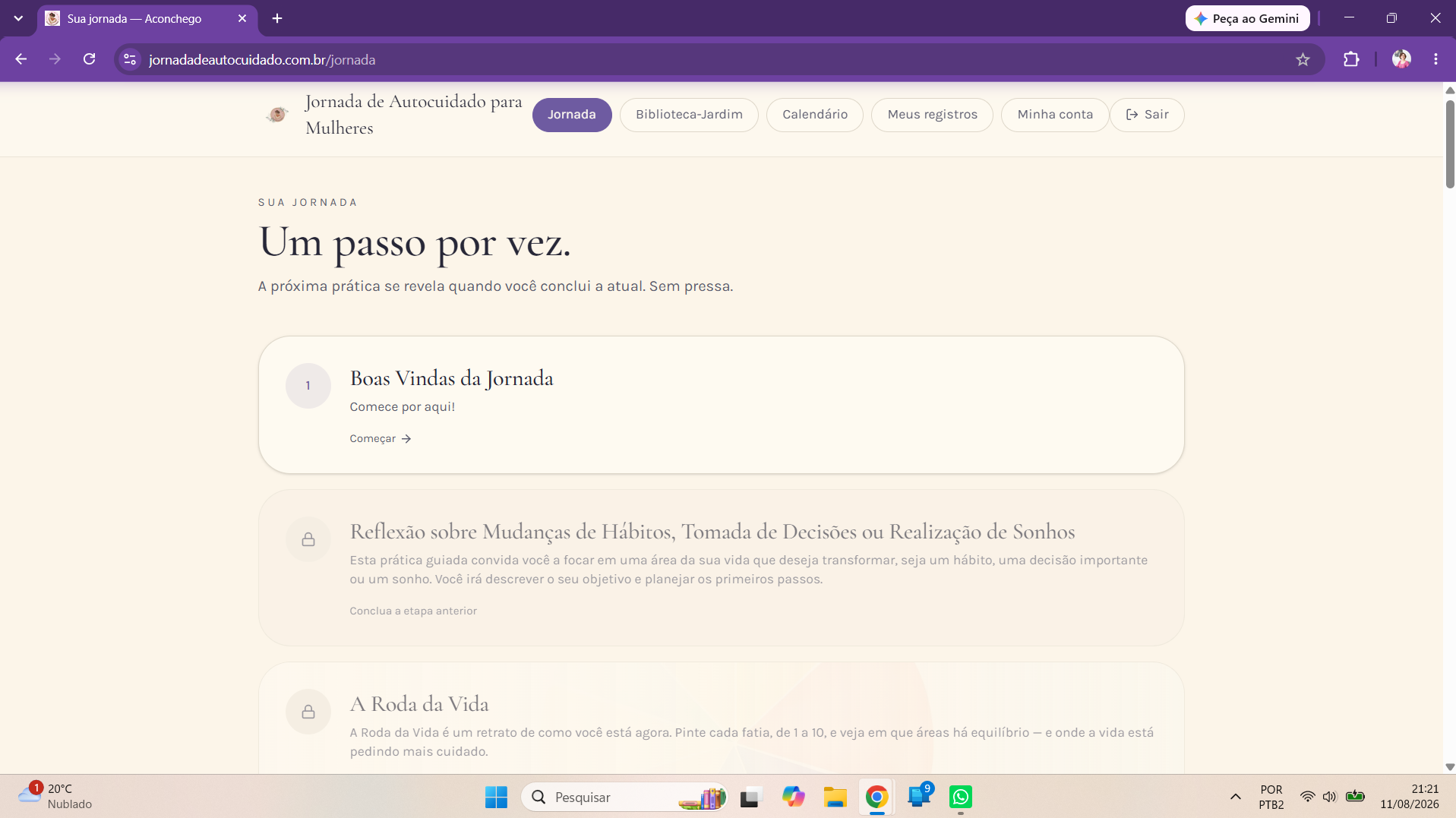 Jornada aberta no computador
